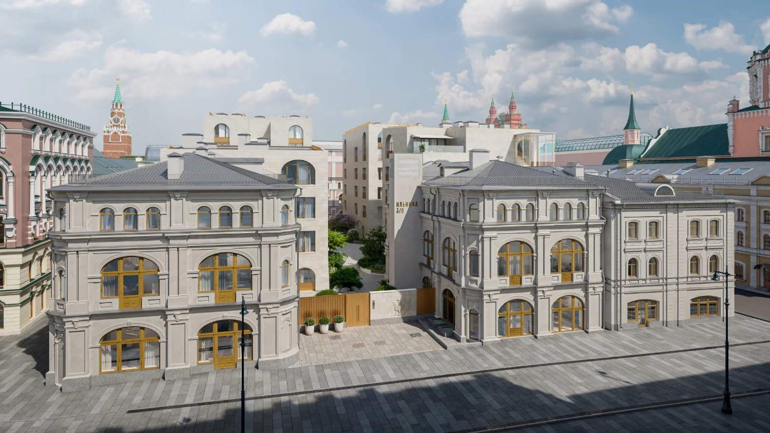 Клубные особняки «Ильинка 3/8» в Тверском районе Москвы — фасады