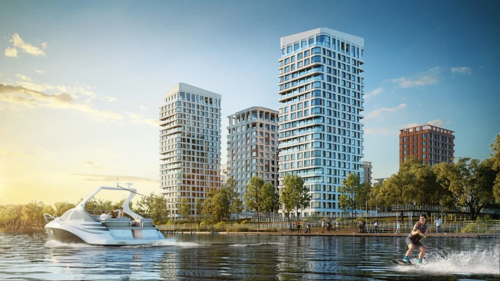 ЖК Остров — вид на квартал с Москвы-реки